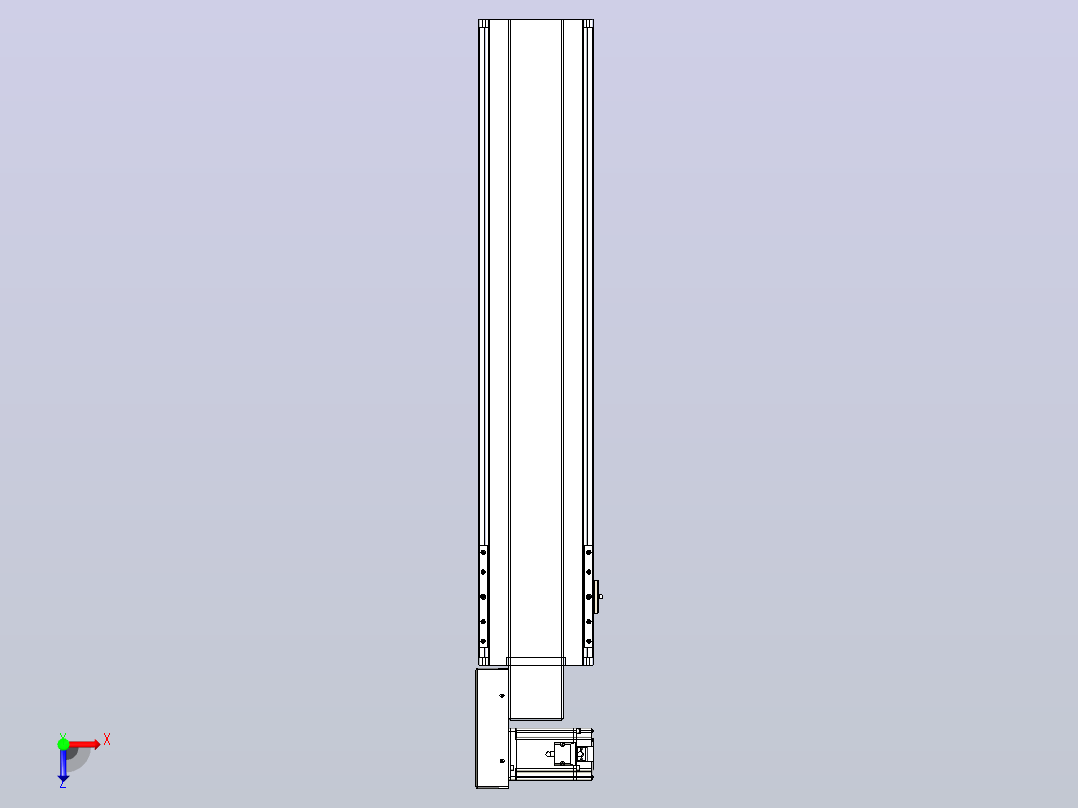 皮带直线轴半封闭可选导轨TPA-HNB-175D-140-L700-ML-Y-P75-N3俯视图