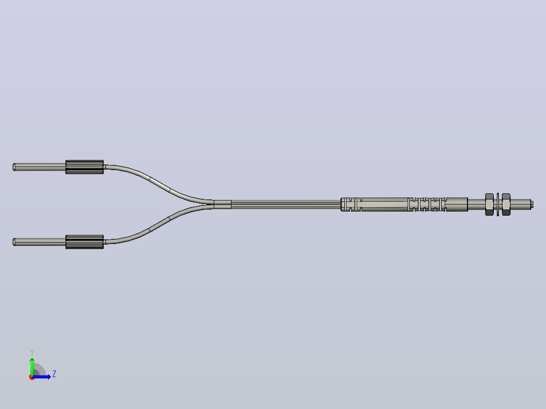 52种光纤传感器3D模型左视图
