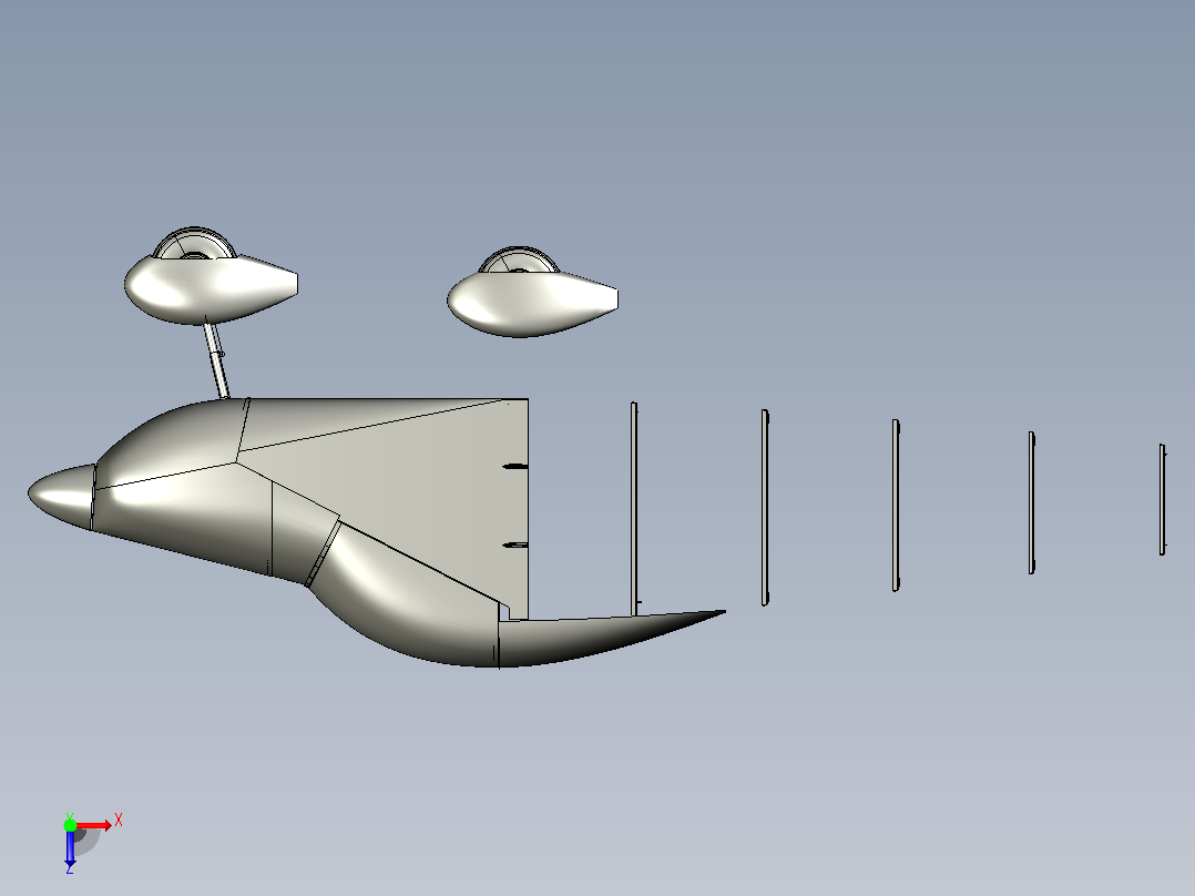 MFI-9飞机更新3俯视图