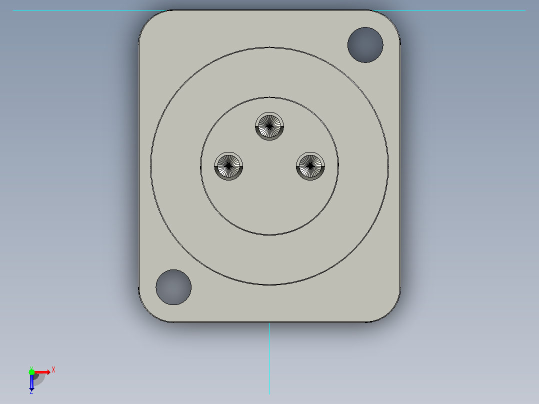 Neutrik NC3MD-LX公插孔俯视图