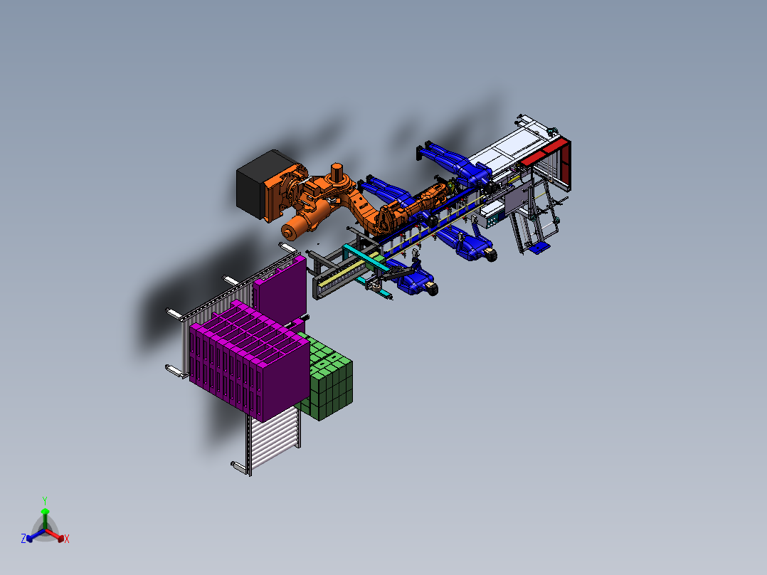纸箱码垛机正等轴测图