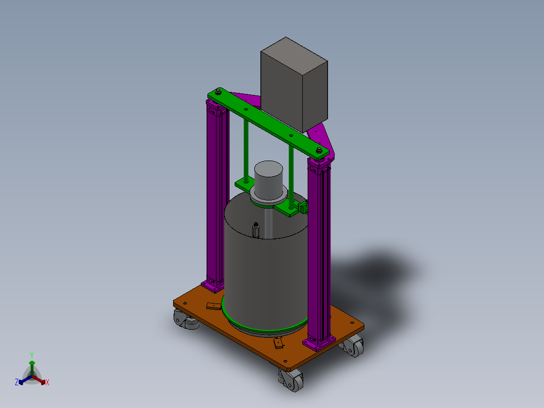 双立柱油脂加注机sw17可编辑正等轴测图
