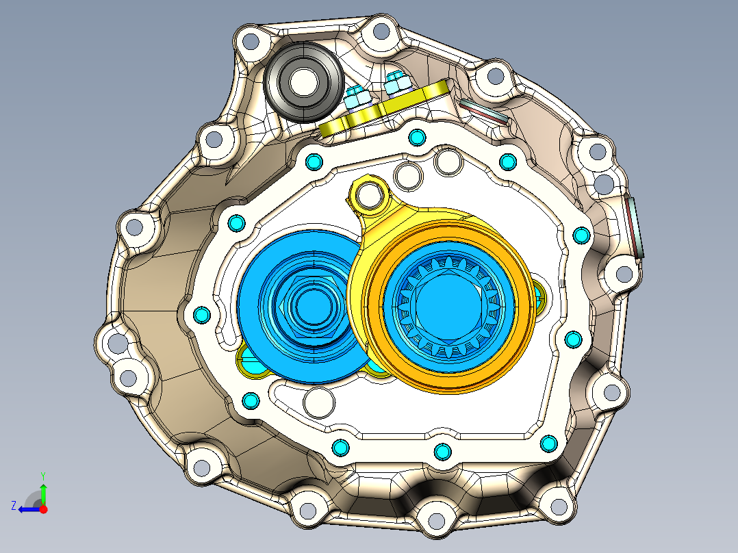 Gear Controls Layout齿轮控制装置3D数模图纸 STP格式右视图