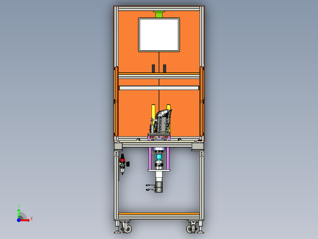 U375折叠力测试设备、沃尔沃车灯折叠力测试机3D模型前视图