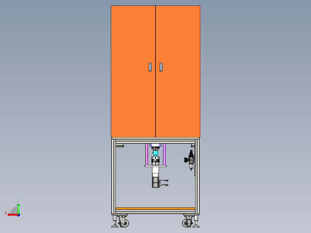 U375折叠力测试设备、沃尔沃车灯折叠力测试机3D模型后视图