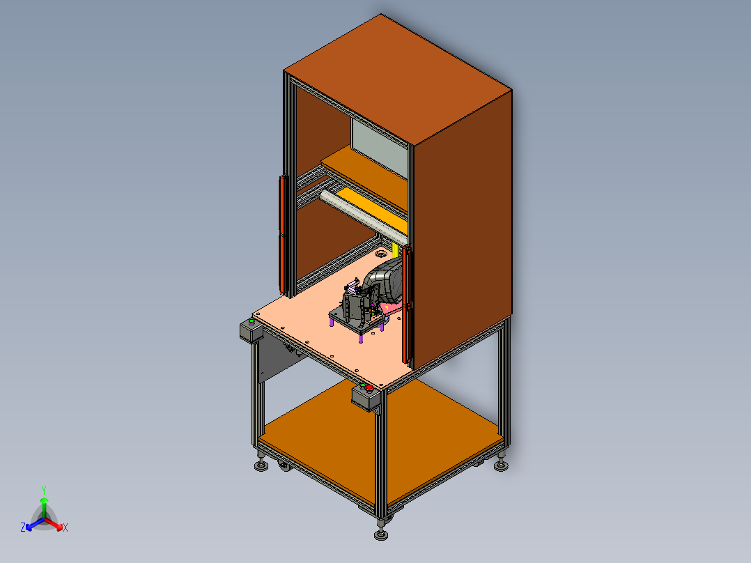 U375折叠力测试设备、沃尔沃车灯折叠力测试机3D模型正等轴测图