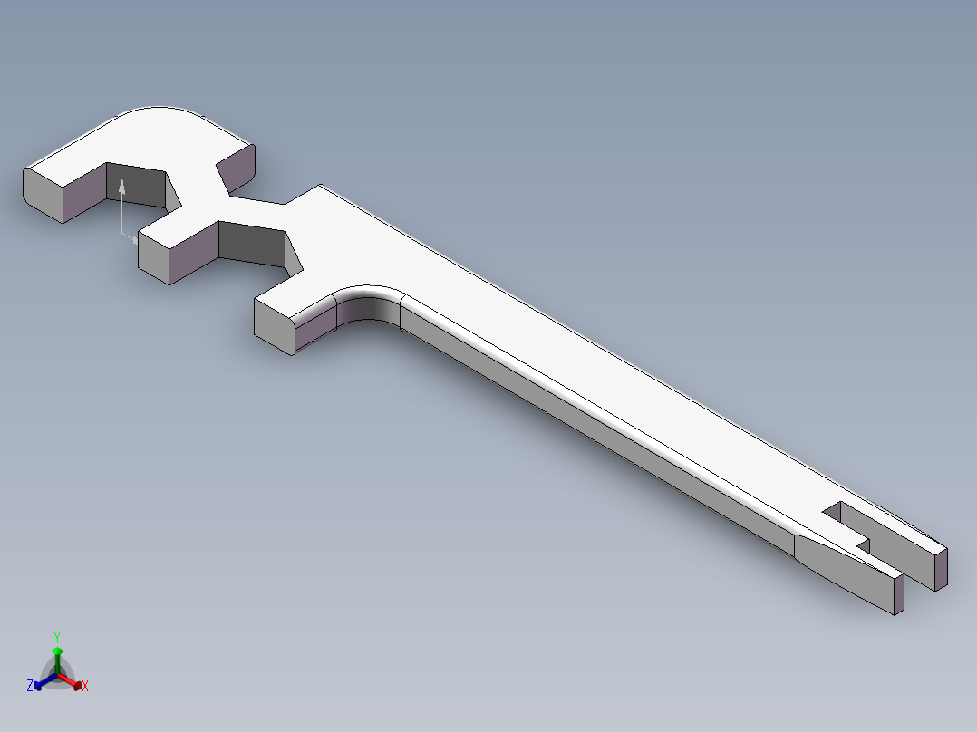 船厂用自制扳手正等轴测图