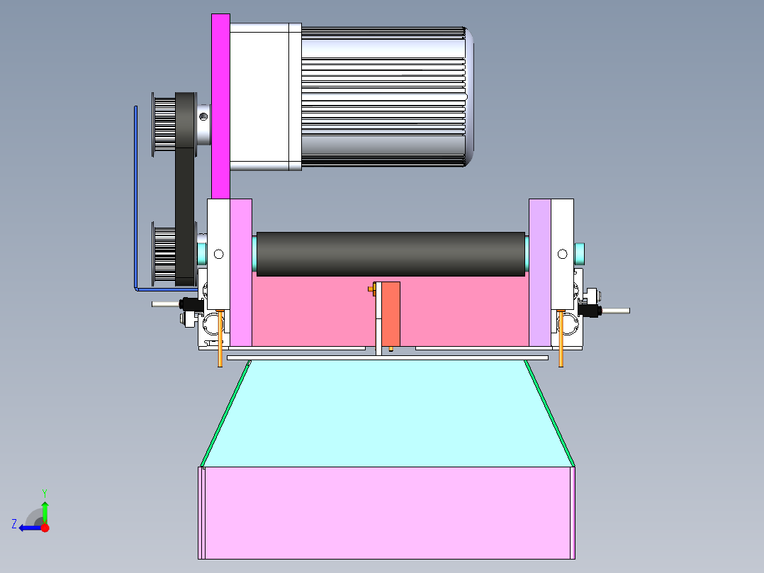 A17_带料斗供料包装类输送带右视图