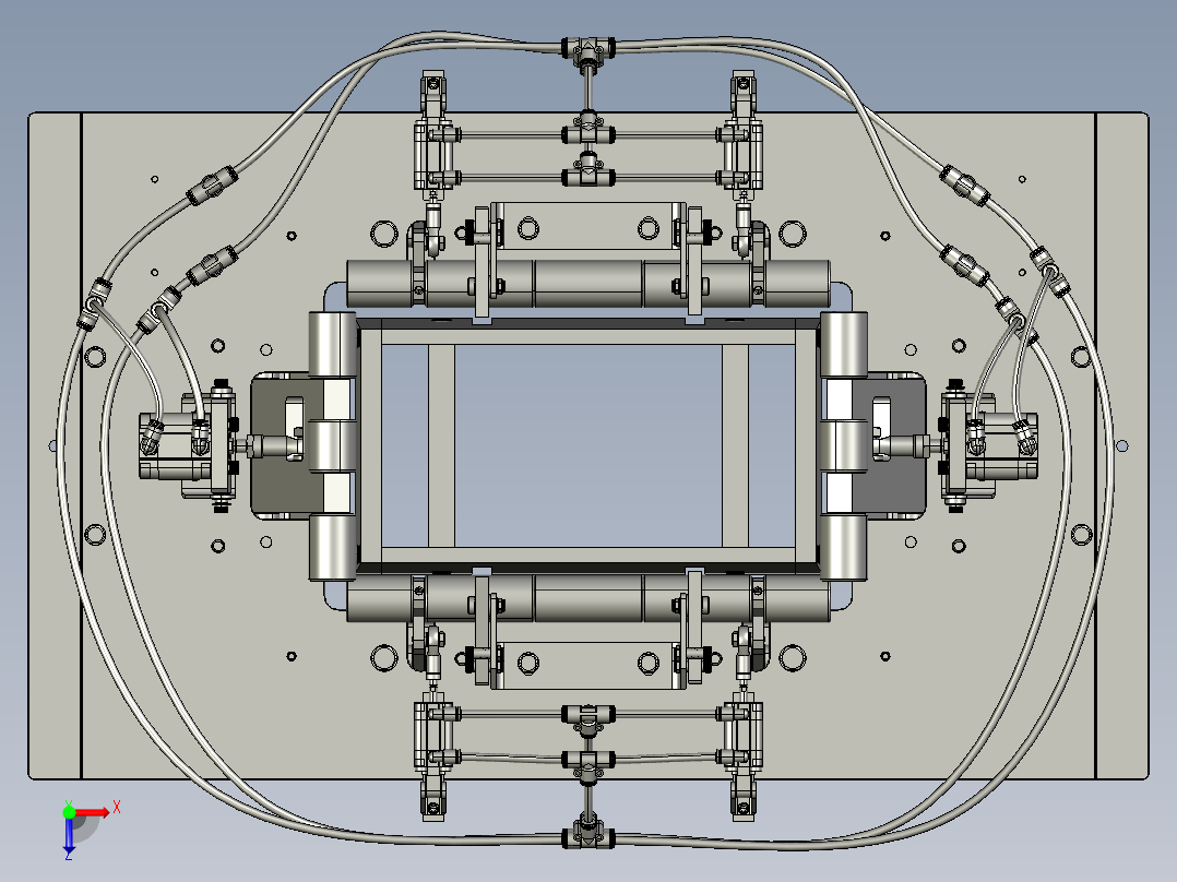 包装盒成型机设备俯视图