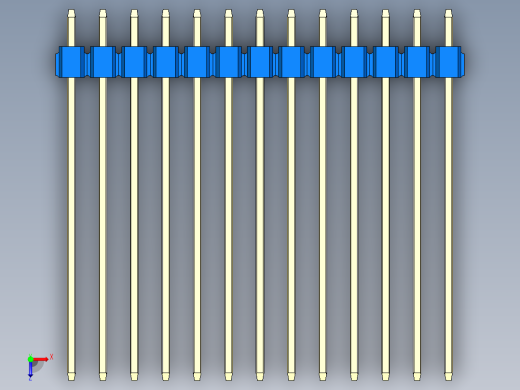 彩色公头100mil（2.54mm）系列-DS1021_blue_2x13p_100mil_Type43_rev1.0俯视缩略图
