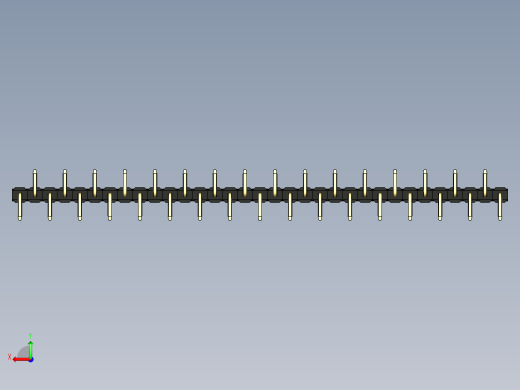 彩色公排针 100mil 2.54mm 系列-DS1022_black_33p_100mil_Type_SMT_R2_rev1.0后视缩略图