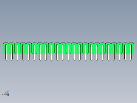 彩色公排针 100mil 2.54mm 系列-DS1022_green_2x23p_100mil_TypeD_rev1.0后视缩略图