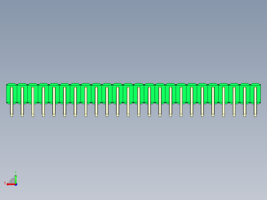 彩色公排针 100mil 2.54mm 系列-DS1022_green_2x24p_100mil_TypeD_rev1.0后视缩略图