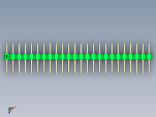 彩色公排针 100mil 2.54mm 系列-DS1022_green_2x24p_100mil_TypeD_rev1.0俯视缩略图