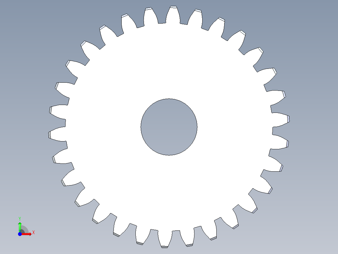正齿轮-m0.8 20PA 30t Spur Gear前视图