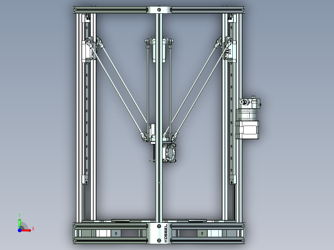 DIY三角洲-KosselFDM打印机三维模型前视图