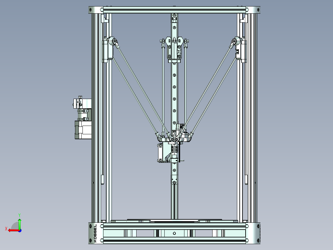 DIY三角洲-KosselFDM打印机三维模型后视图