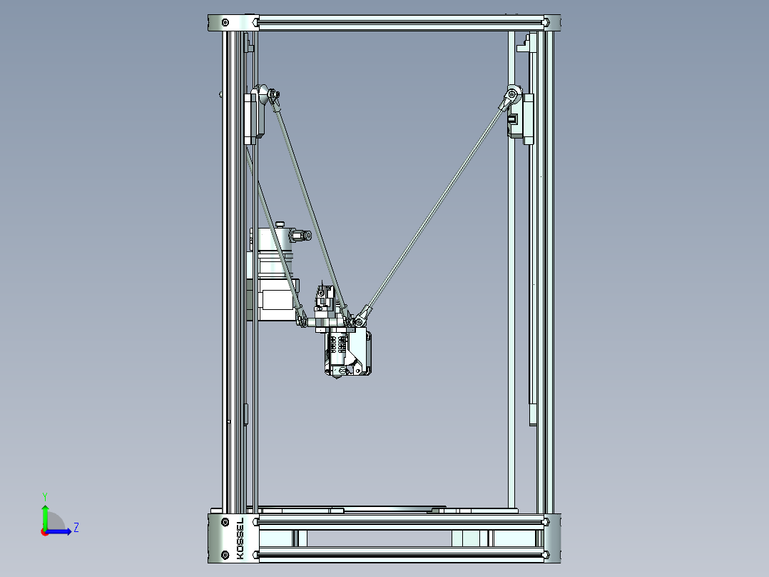 DIY三角洲-KosselFDM打印机三维模型左视图