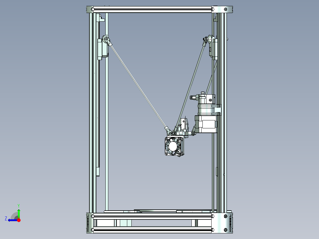 DIY三角洲-KosselFDM打印机三维模型右视图