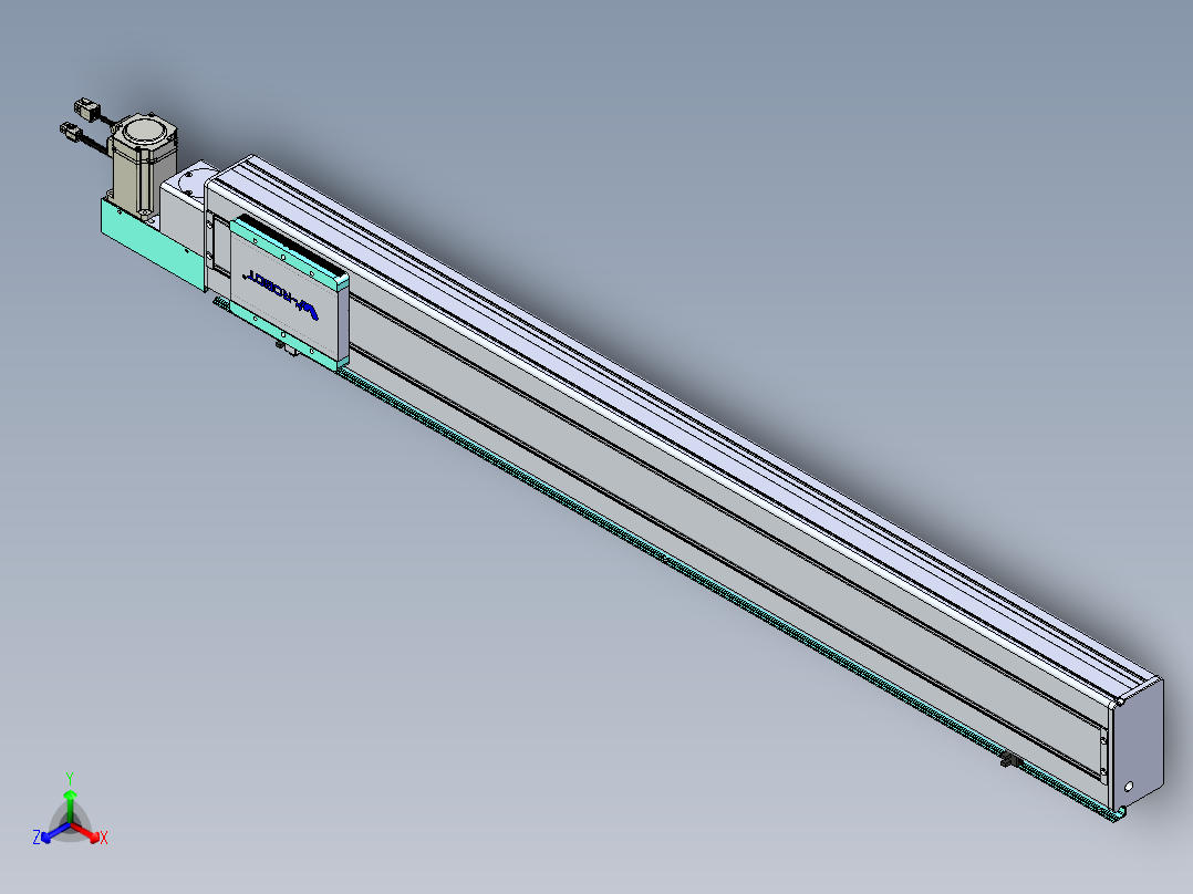 威洛博VBC同步带传动一无尘环境VBC14-L45-S1050-BL-ZP40-C3正等轴测图