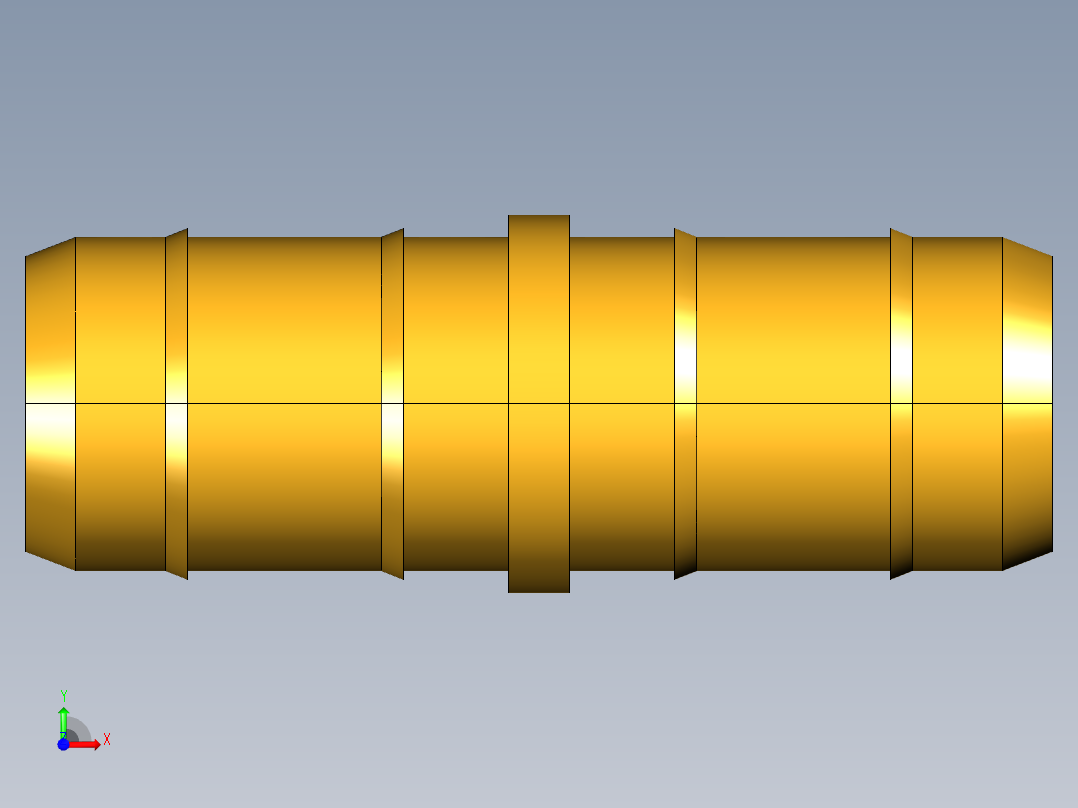 工业通用螺蚊管倒齿式工业硬管接头Union 22-8前视图