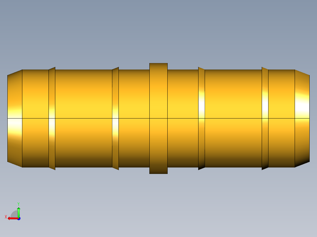 工业通用螺蚊管倒齿式工业硬管接头Union 22-8后视图