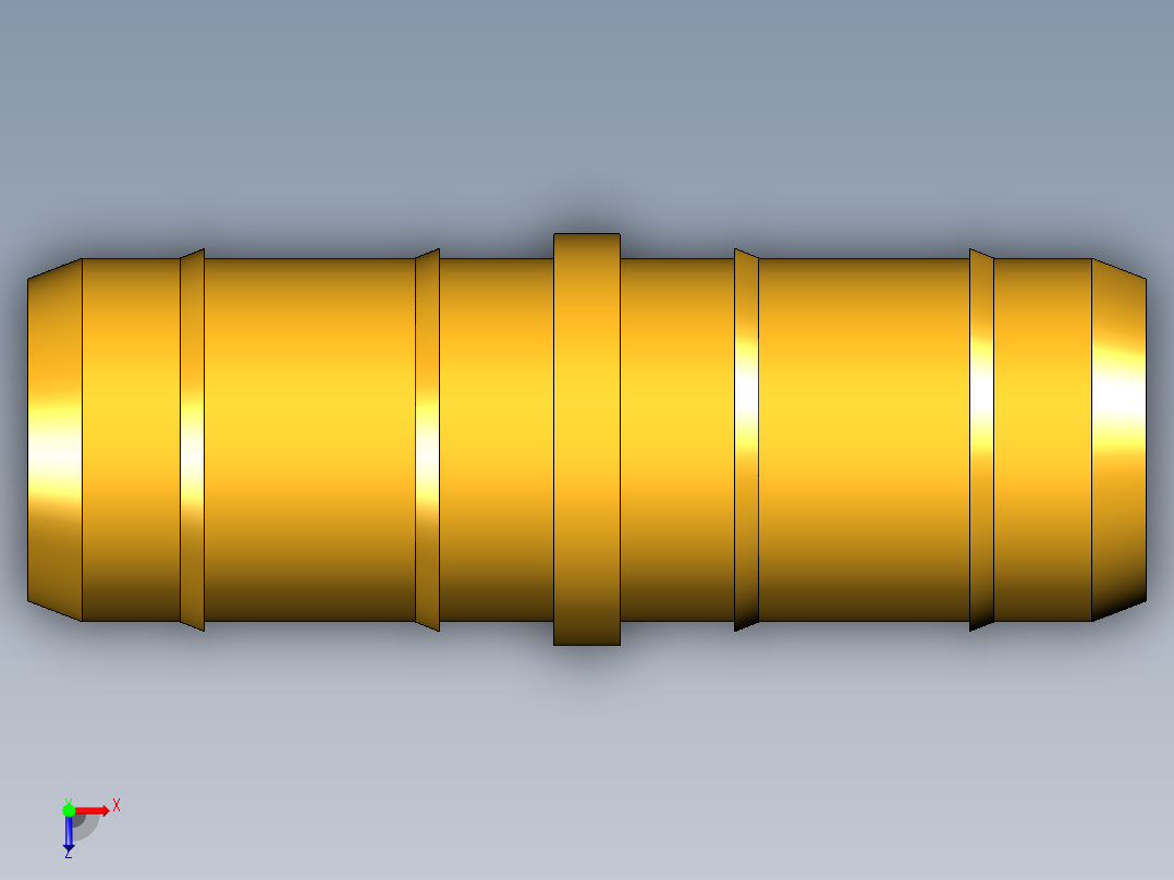 工业通用螺蚊管倒齿式工业硬管接头Union 22-8俯视图