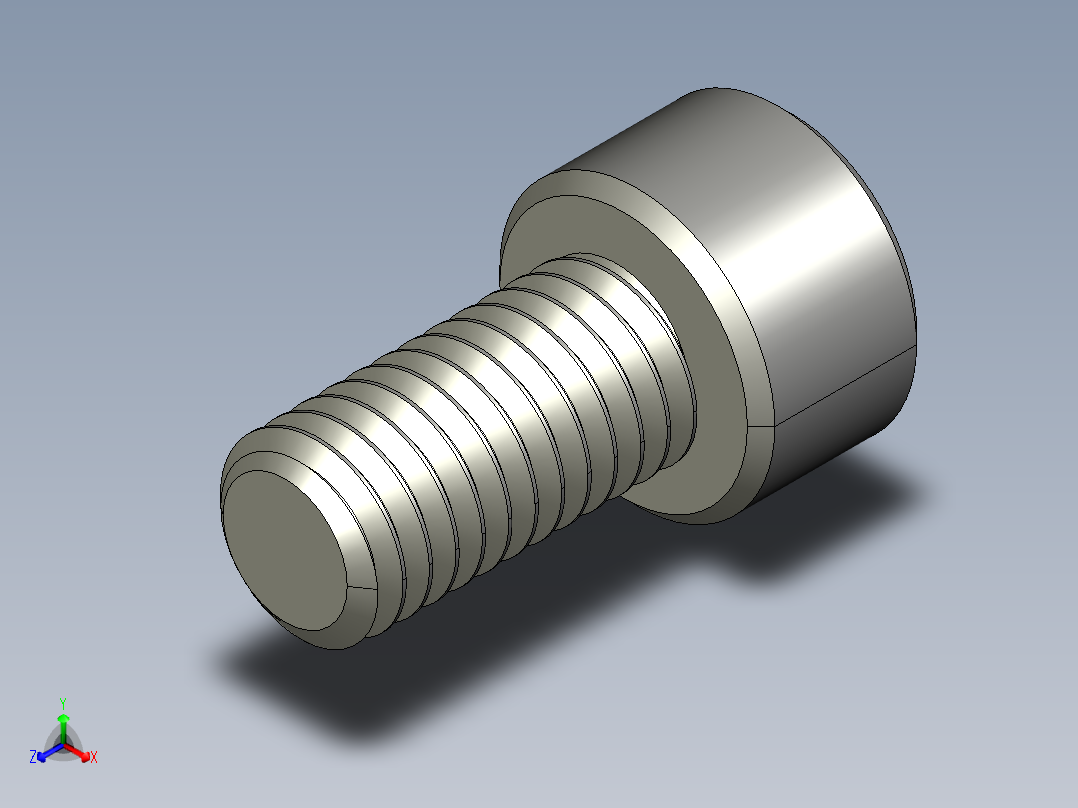 M8 x 1.25mm Thread 16mm LONG SOCKET HEAD CAP SCREW.STEP主视图