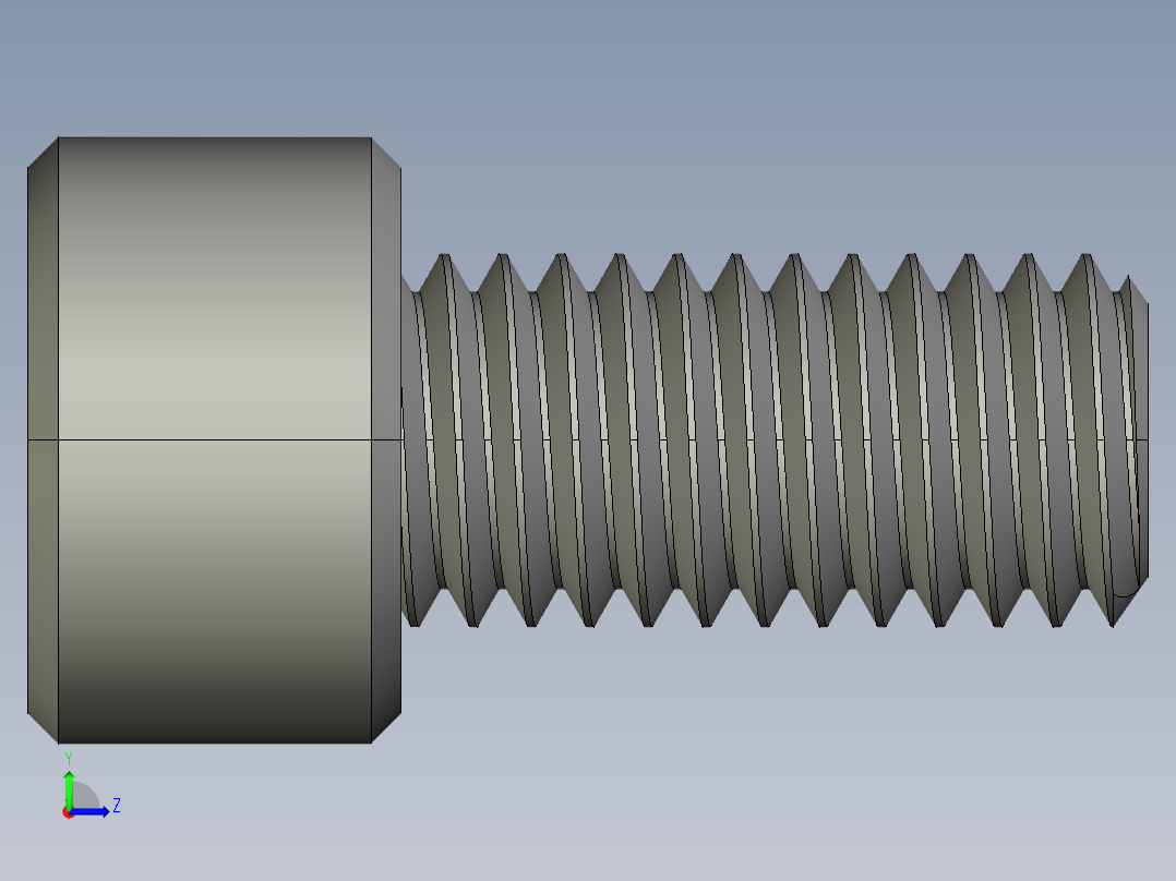 M8 x 1.25mm Thread 16mm LONG SOCKET HEAD CAP SCREW.STEP左视图