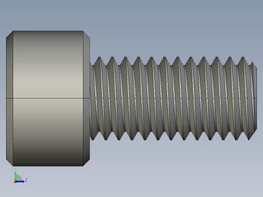M8 x 1.25mm Thread 16mm LONG SOCKET HEAD CAP SCREW.STEP左视缩略图