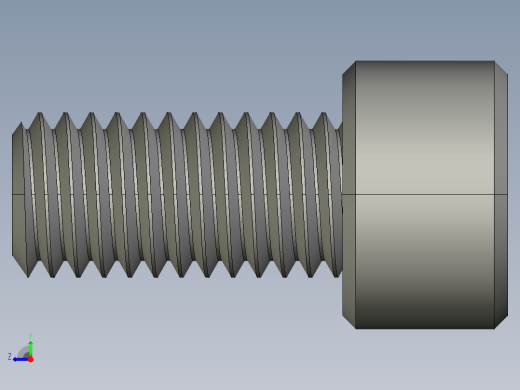 M8 x 1.25mm Thread 16mm LONG SOCKET HEAD CAP SCREW.STEP右视缩略图