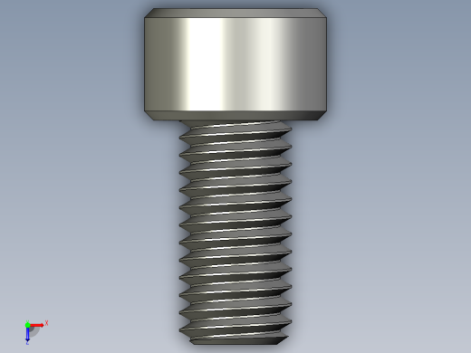 M8 x 1.25mm Thread 16mm LONG SOCKET HEAD CAP SCREW.STEP俯视缩略图