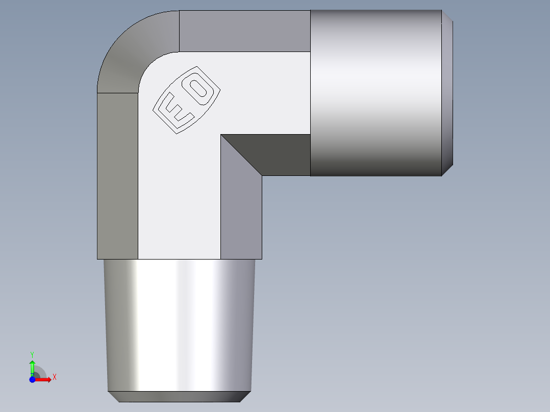 卡套式工业通用硬管接头EO_Male_stud_elbow_WE06SM71X前视图