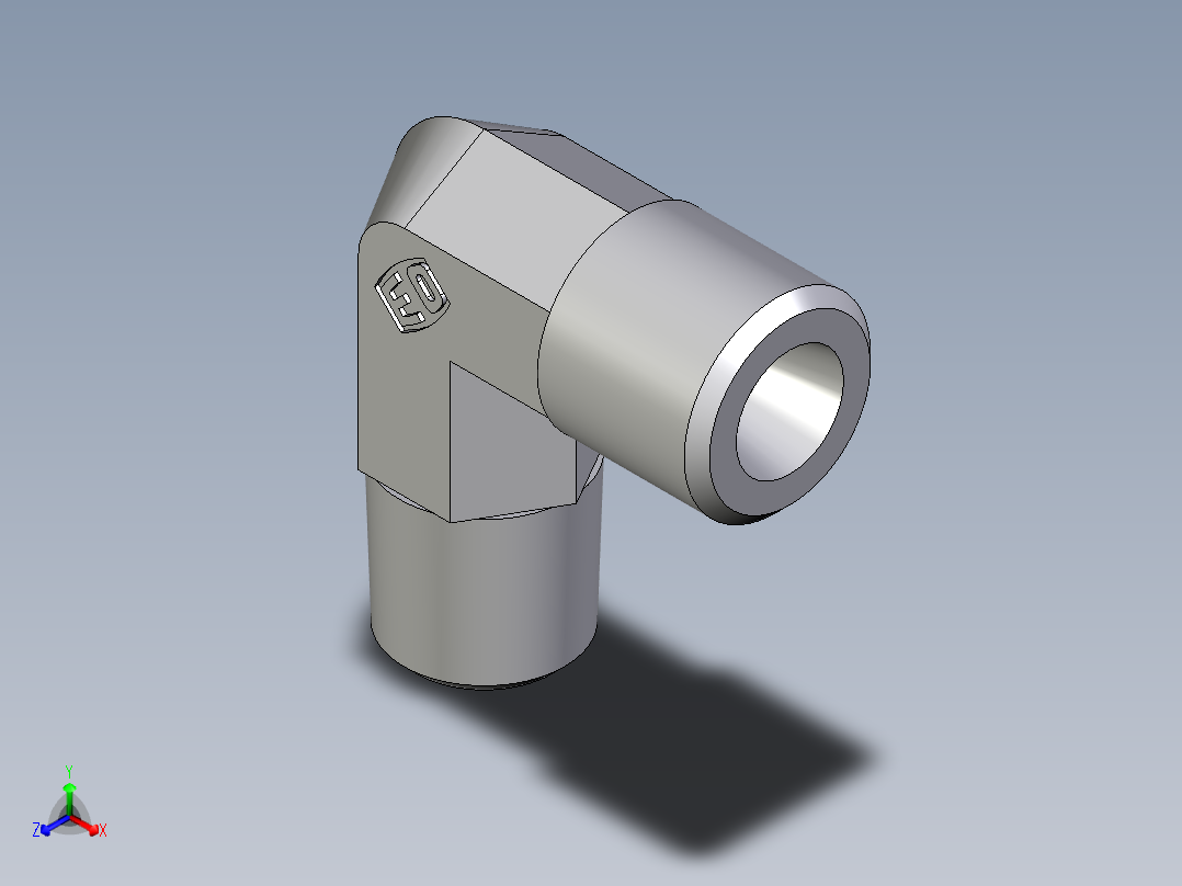 卡套式工业通用硬管接头EO_Male_stud_elbow_WE06SM71X正等轴测图
