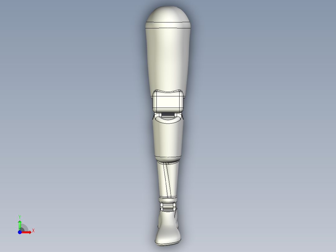 外骨骼腿假肢模型前视图