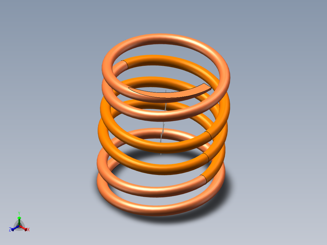 柔性弹簧正等轴测图