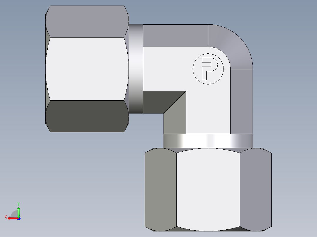 卡套式工业通用硬管接头EO_Union_elbow_W14SCF后视图