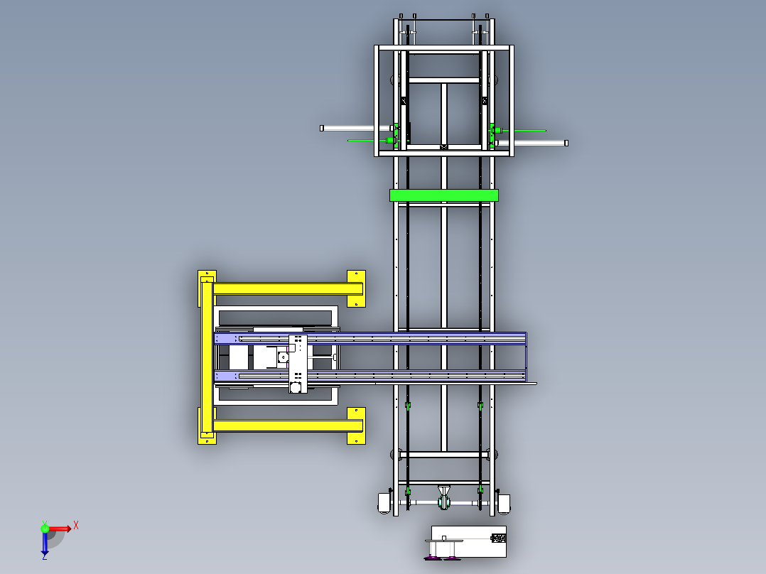 地毯自动装箱机俯视图