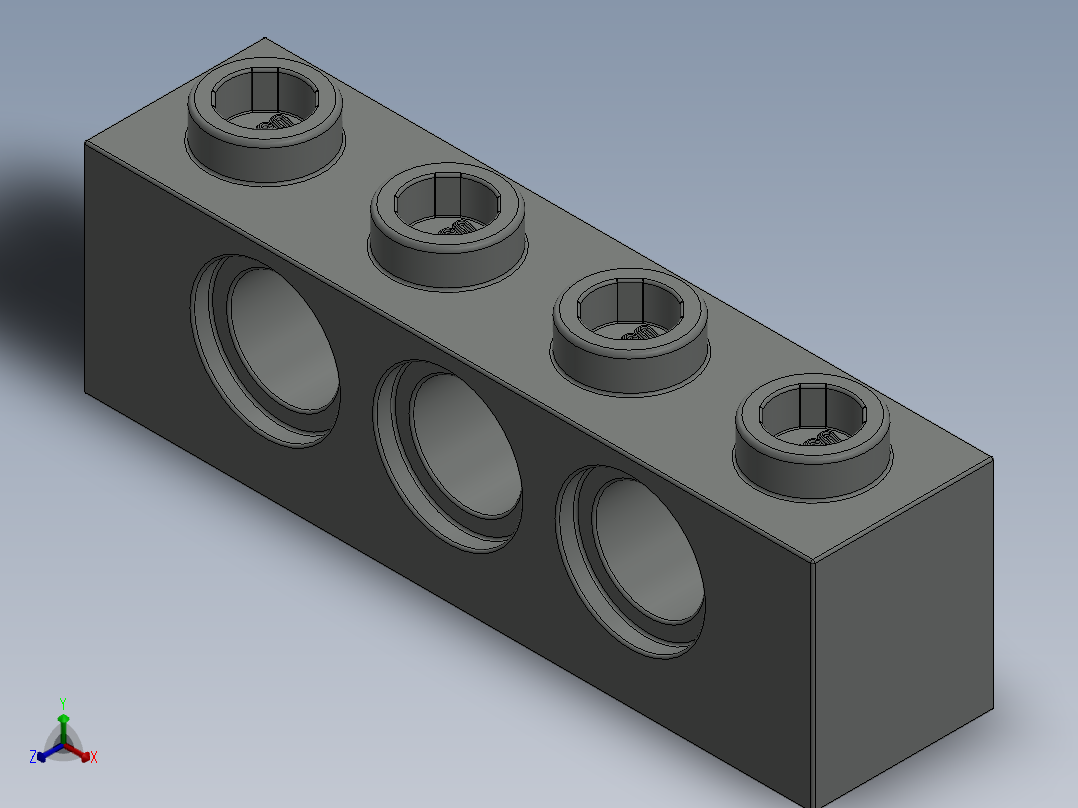 乐高机械组积木（横梁）-370102 Old Grey Technic Brick 1 x 4 with Holes