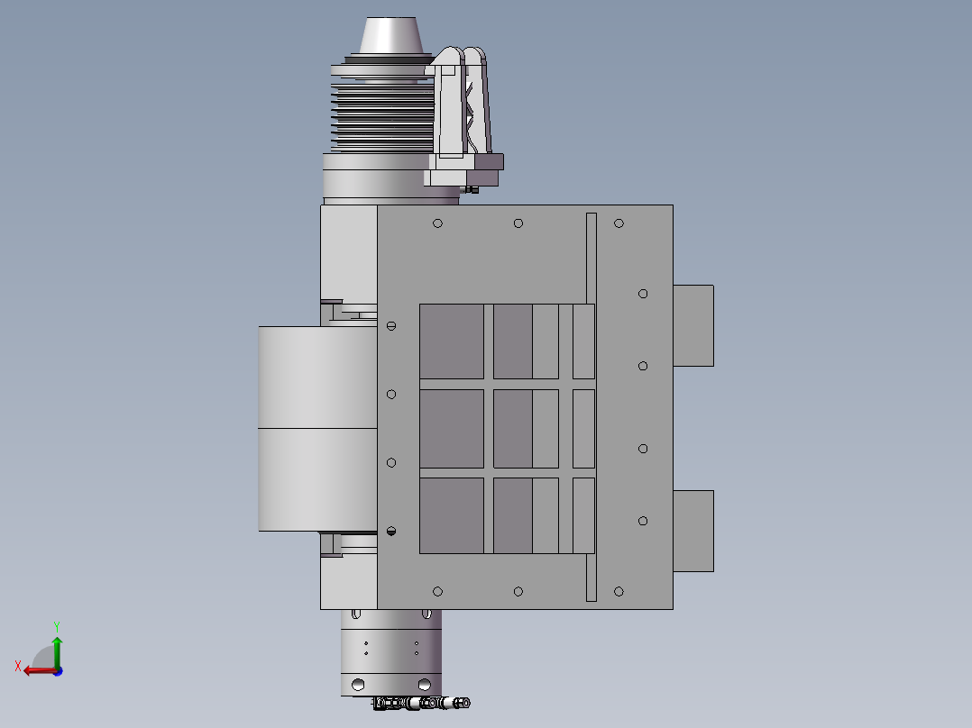 静压轴承式无心研磨机后视图