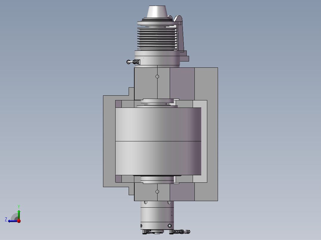 静压轴承式无心研磨机右视图