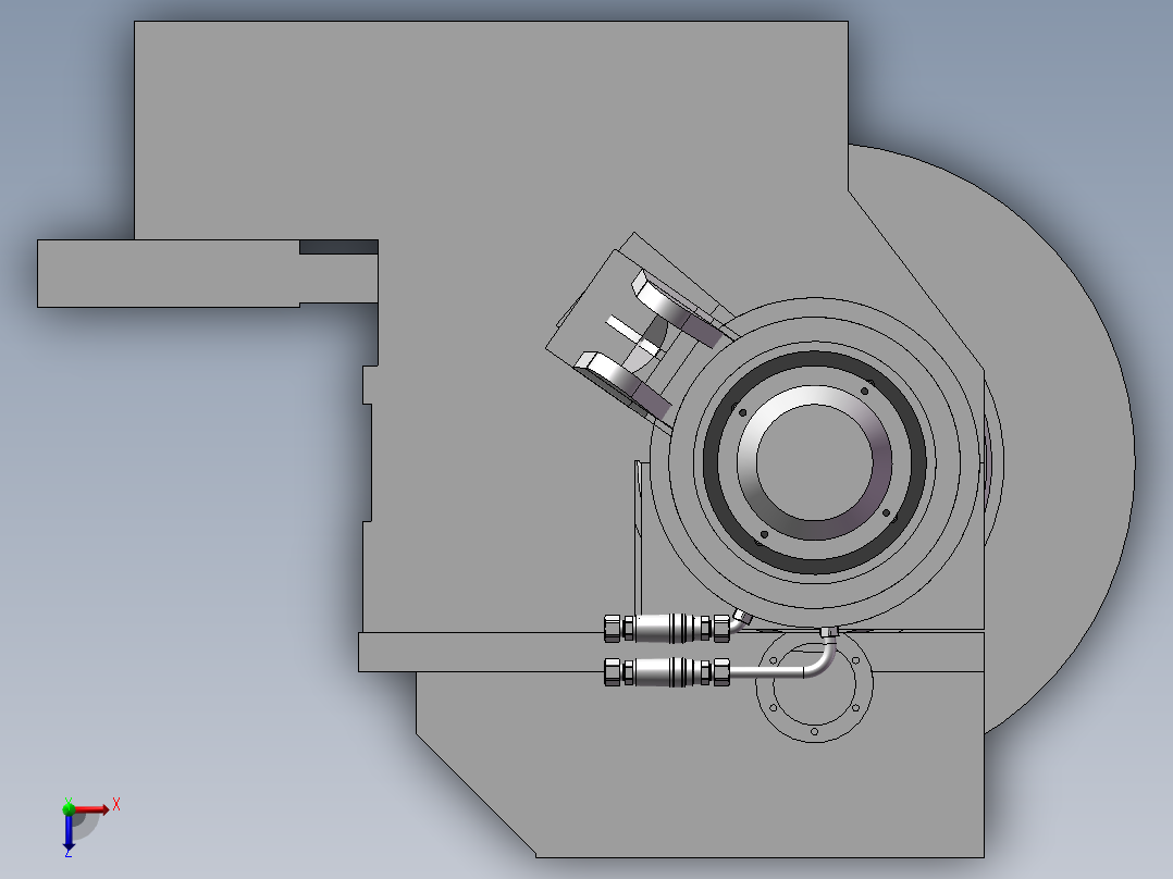 静压轴承式无心研磨机俯视图