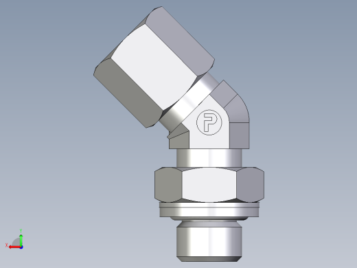 卡套式工业通用硬管接头EO_Adjustable_locknut_45_deg_elbow_VEE06SRCF后视缩略图