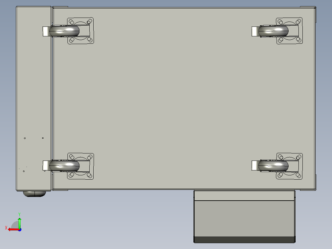 工具放置推车后视图