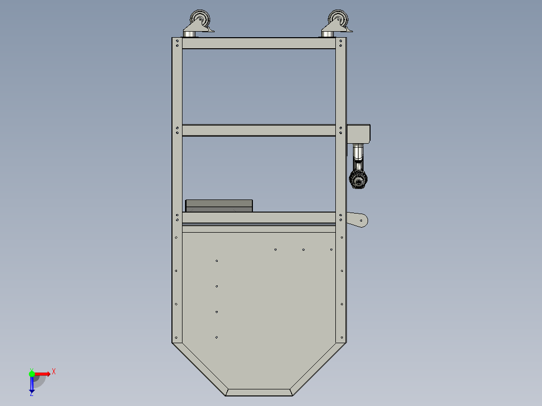 工具放置推车俯视图