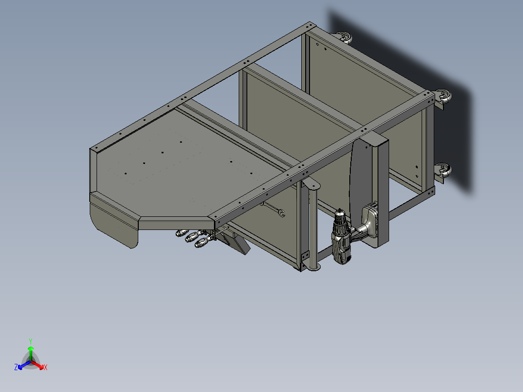 工具放置推车正等轴测图