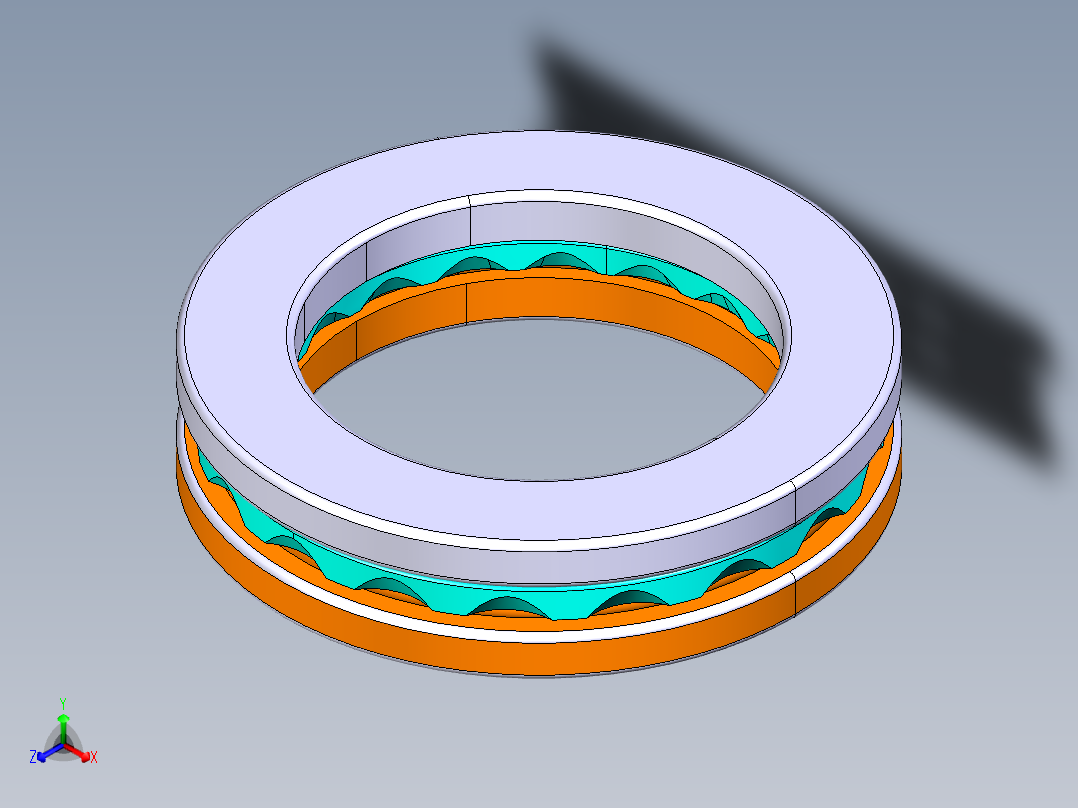 平面推力球轴承51107正等轴测图