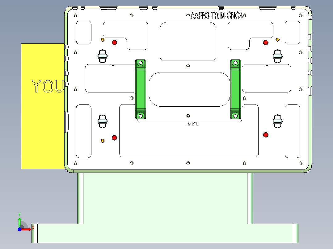 AAPB0-TRIM-笔记本CNC工装夹具三维模型CNC3-0302前视图