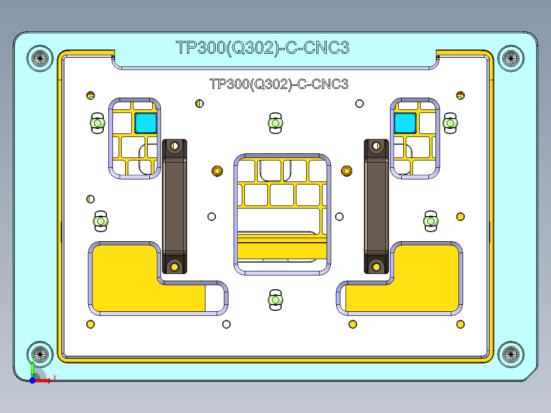 TP300-C笔记本CNC工装夹具三维模型-CNC3-0506前视图
