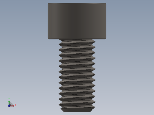 Screw_DIN_912_M10x20F_A2.SLDPRT公制内六角螺钉前视缩略图